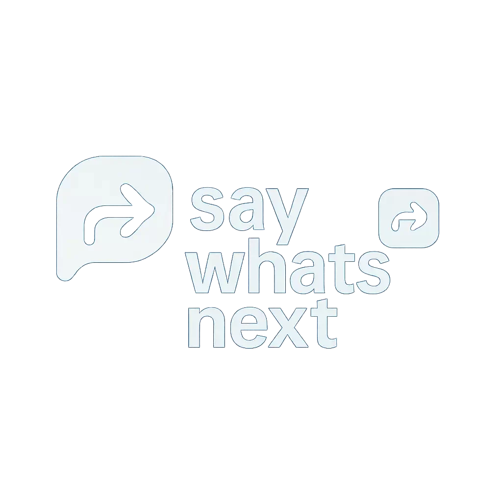 saywhatsnext blog logo with blue speech bubble and right arrow icon